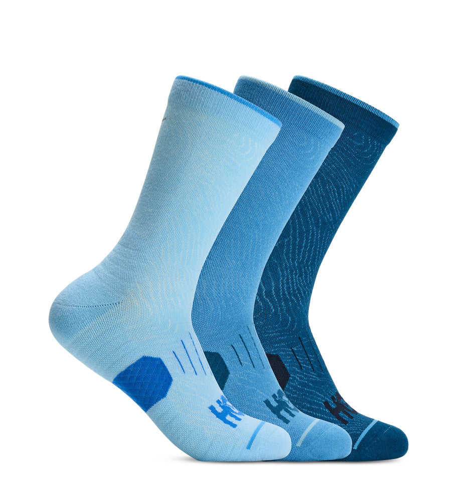 Hoka U CREW RUN SOCK 3-PACK Hazy Blue / Soft Cobalt / Nigh