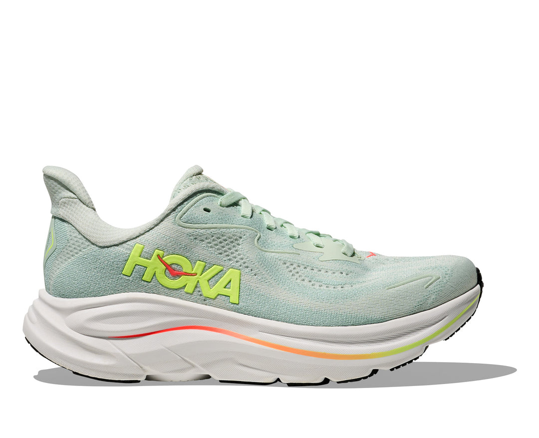 Hoka W CLIFTON 10 WIDE Sea Glass / Neon Flame