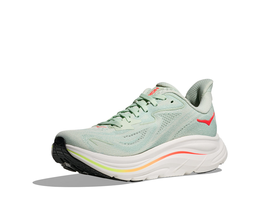 Hoka W CLIFTON 10 WIDE Sea Glass / Neon Flame