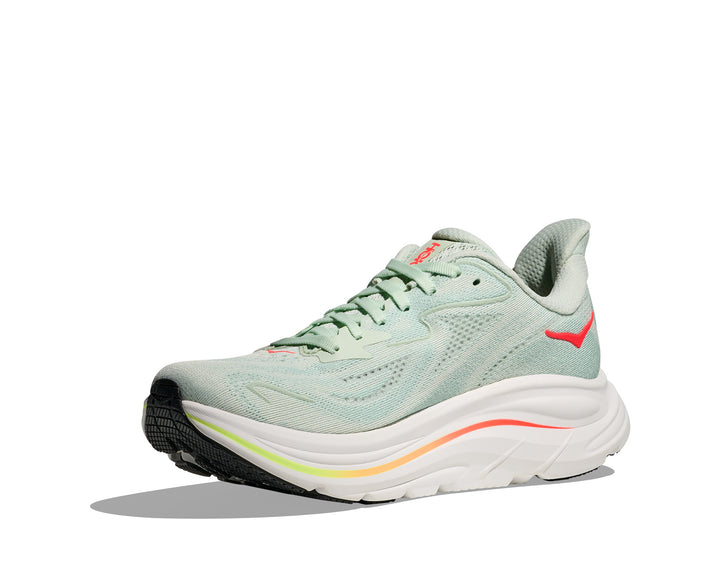 Hoka W CLIFTON 10 WIDE Sea Glass / Neon Flame