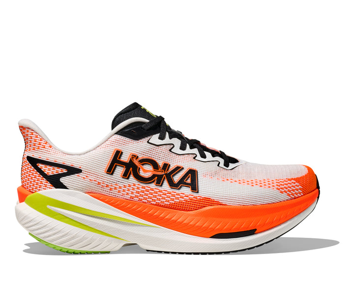 Hoka M MACH X 3 White / Neon Tangerine