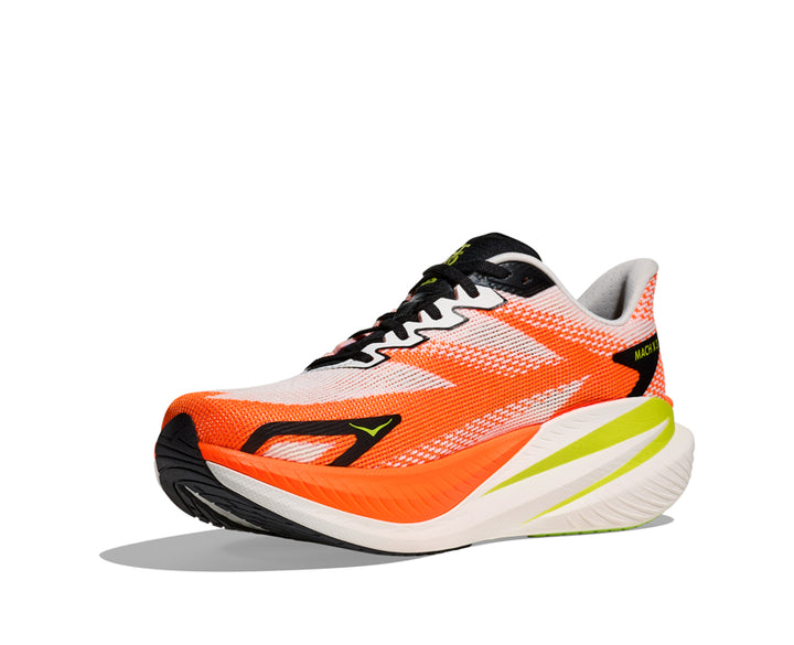 Hoka M MACH X 3 White / Neon Tangerine