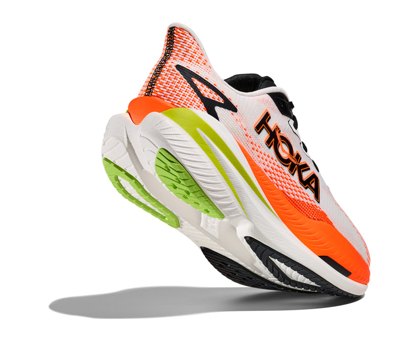 Hoka M MACH X 3 White / Neon Tangerine
