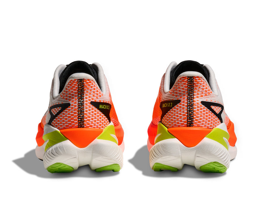 Hoka M MACH X 3 White / Neon Tangerine