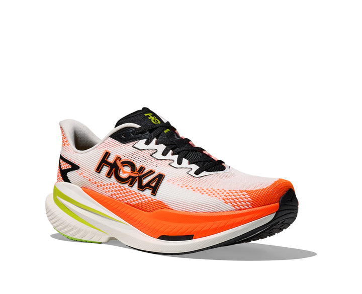 Hoka M MACH X 3 White / Neon Tangerine