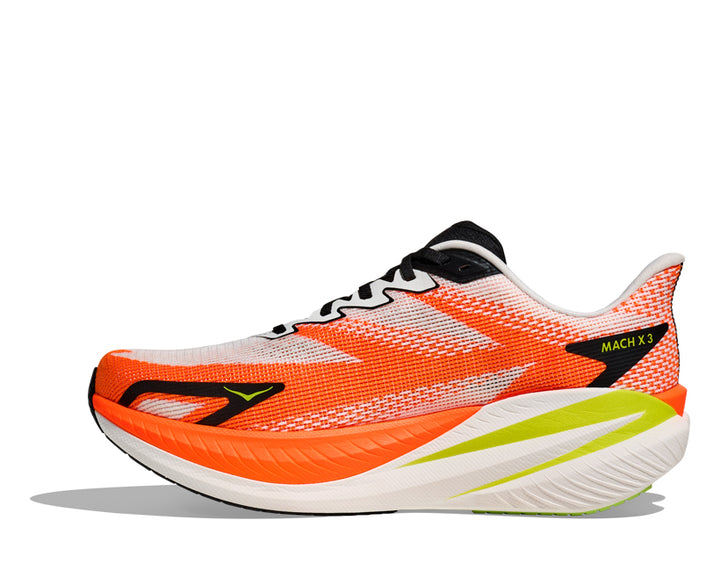 Hoka M MACH X 3 White / Neon Tangerine