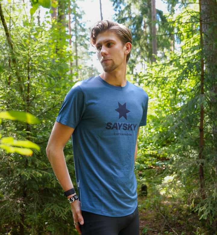 Saysky Logo Combat Pro T-shirt Blue