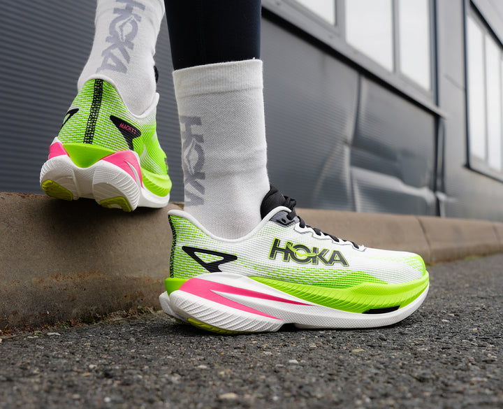 Hoka W MACH X 3 White / Neon Lime