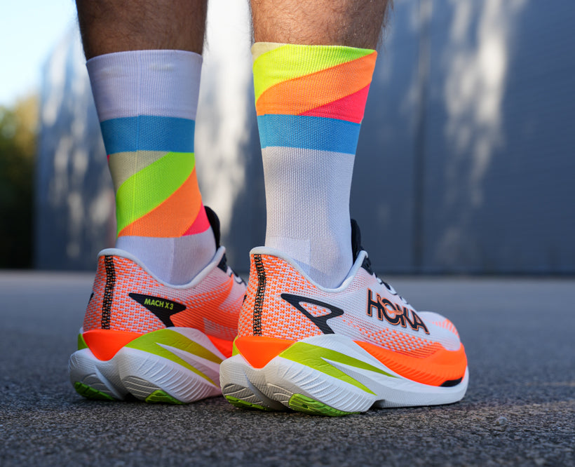 Hoka M MACH X 3 White / Neon Tangerine