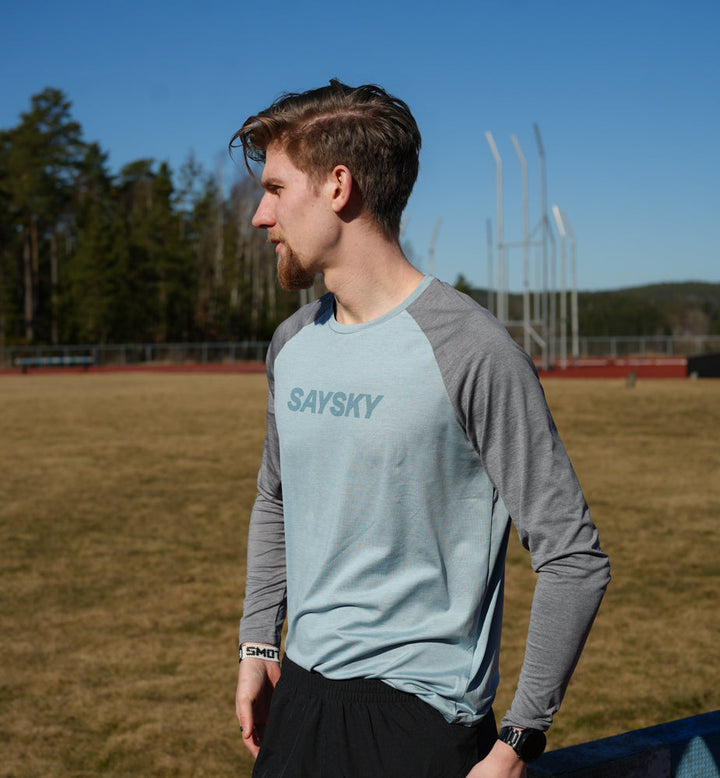 Saysky Logo Pace Long Sleeve Blue Melange