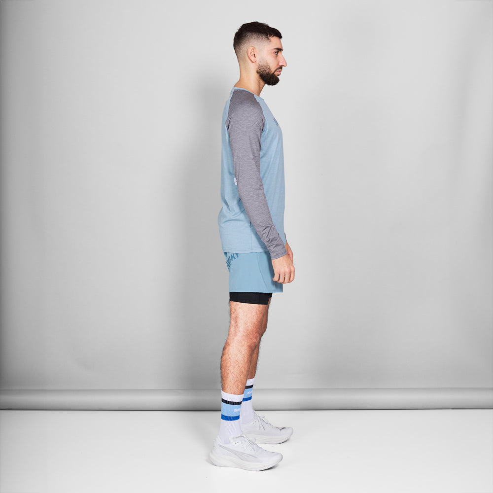 Saysky Logo Pace Long Sleeve Blue Melange