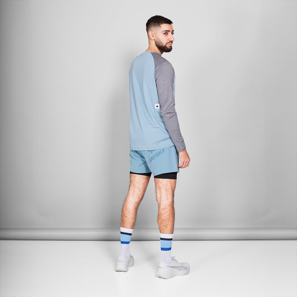 Saysky Logo Pace Long Sleeve Blue Melange