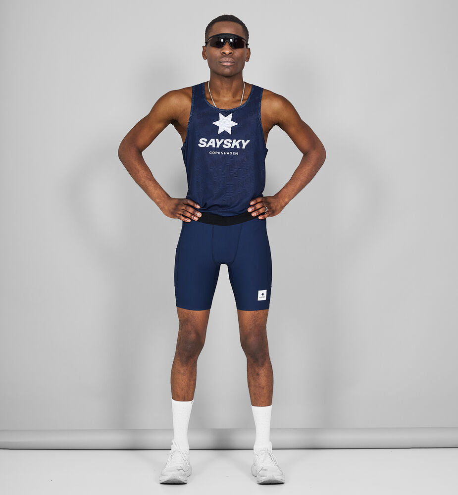 Saysky Combat+ Rib Short Tights 8" Blue