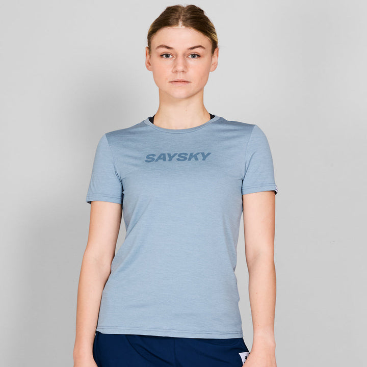 Saysky W Logo Pace T-Shirt Blue Melange