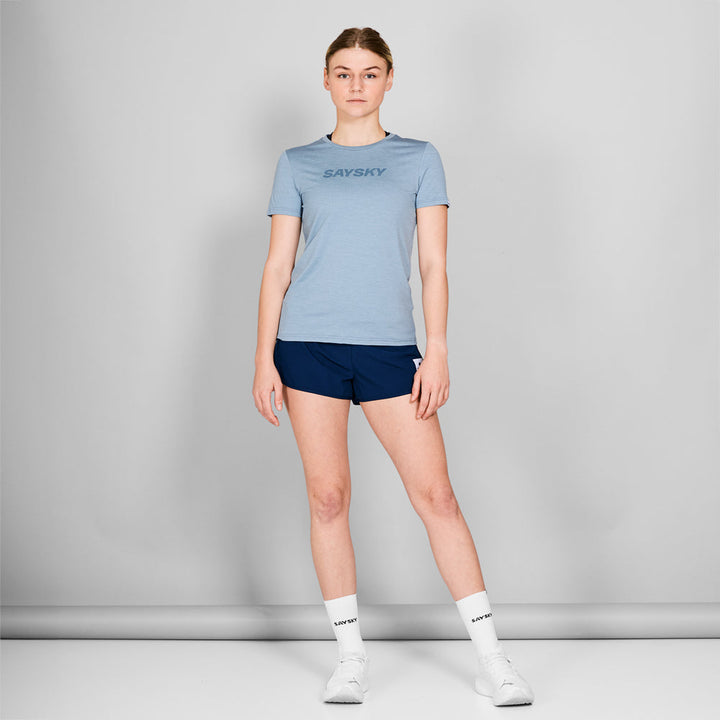 Saysky W Logo Pace T-Shirt Blue Melange